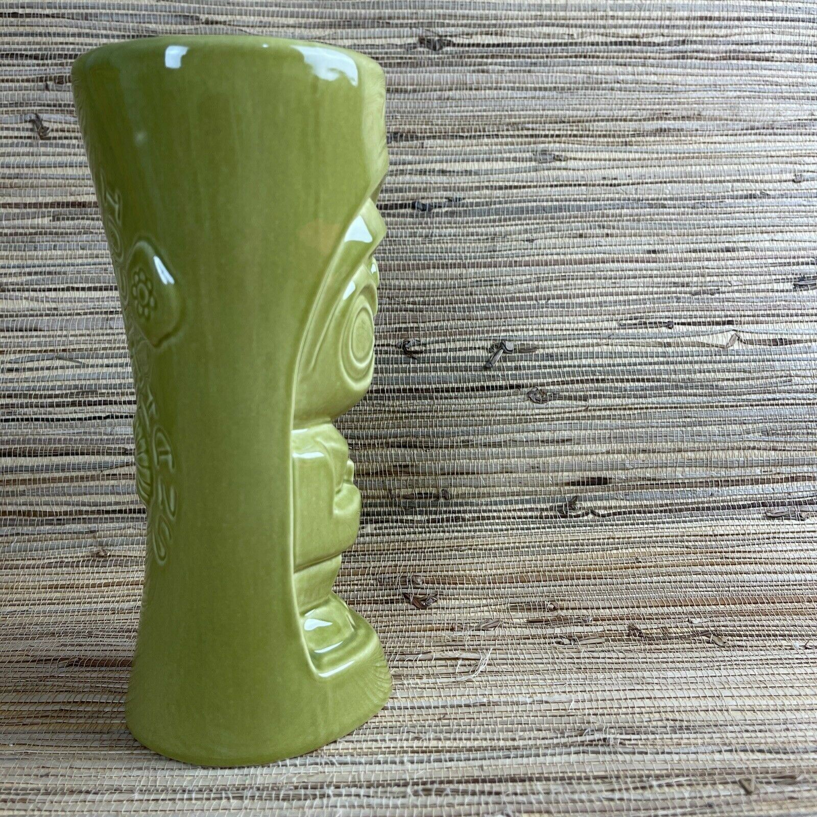 Tiki Mug by Squid for Houlihans Green Tiki Guy by Bauer Pottery Tiki Bar Mai Tai