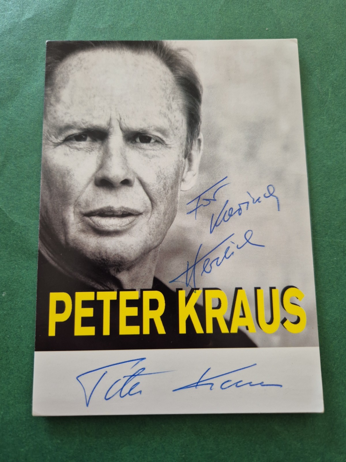 Peter Kraus, music, autograph card