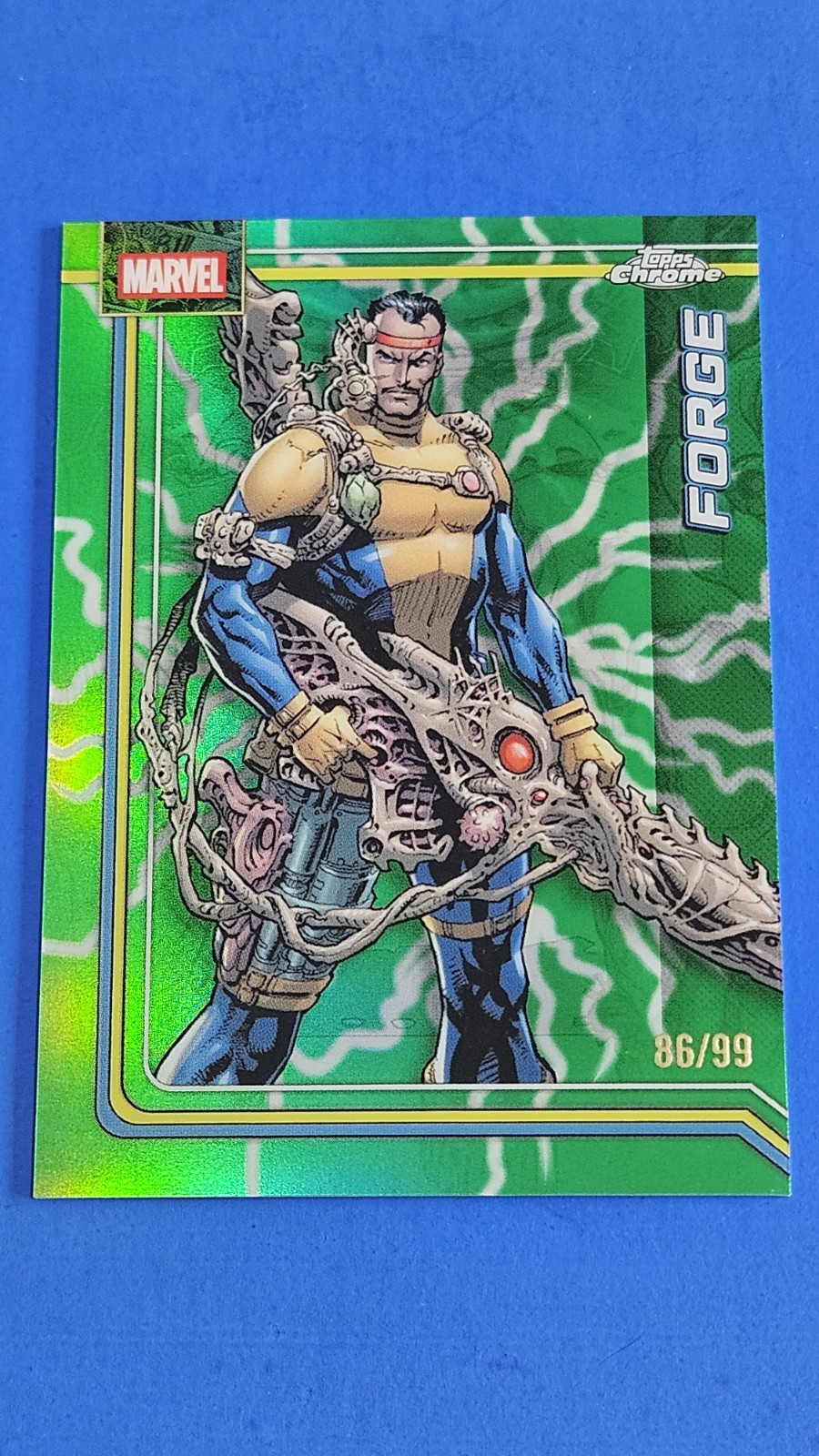 Forge – 2026 Topps Chrome Marvel Comics Green Lightning Refractor #86/99