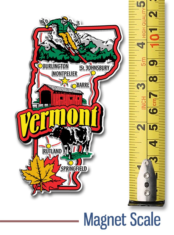 Vermont Six-Piece State Magnet Set by Classic Magnets, Includes 6 Designs