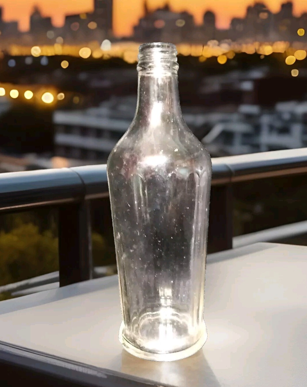 H.J Heinz Co. Vinegar Bottle #211 Antique Clear Glass Collectors 9″H Vintage