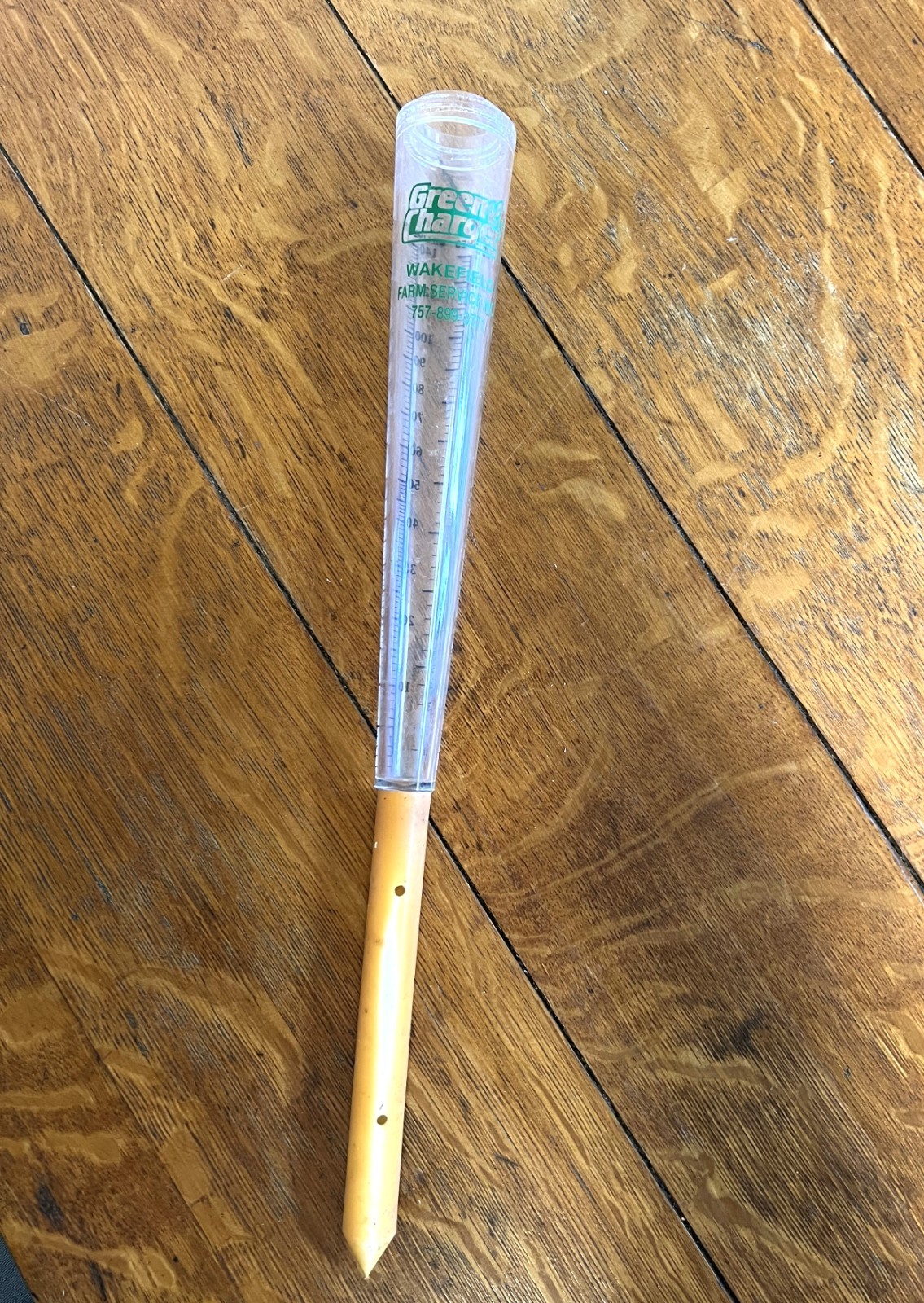 Vintage Wakefield Farm Service Plastic Outdoor Post Style Rain Gauge
