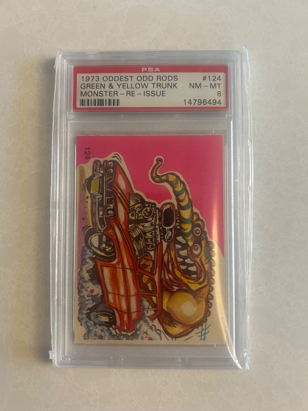 1973 oddest odd rods green and yellow truck monster reissue PSA 8