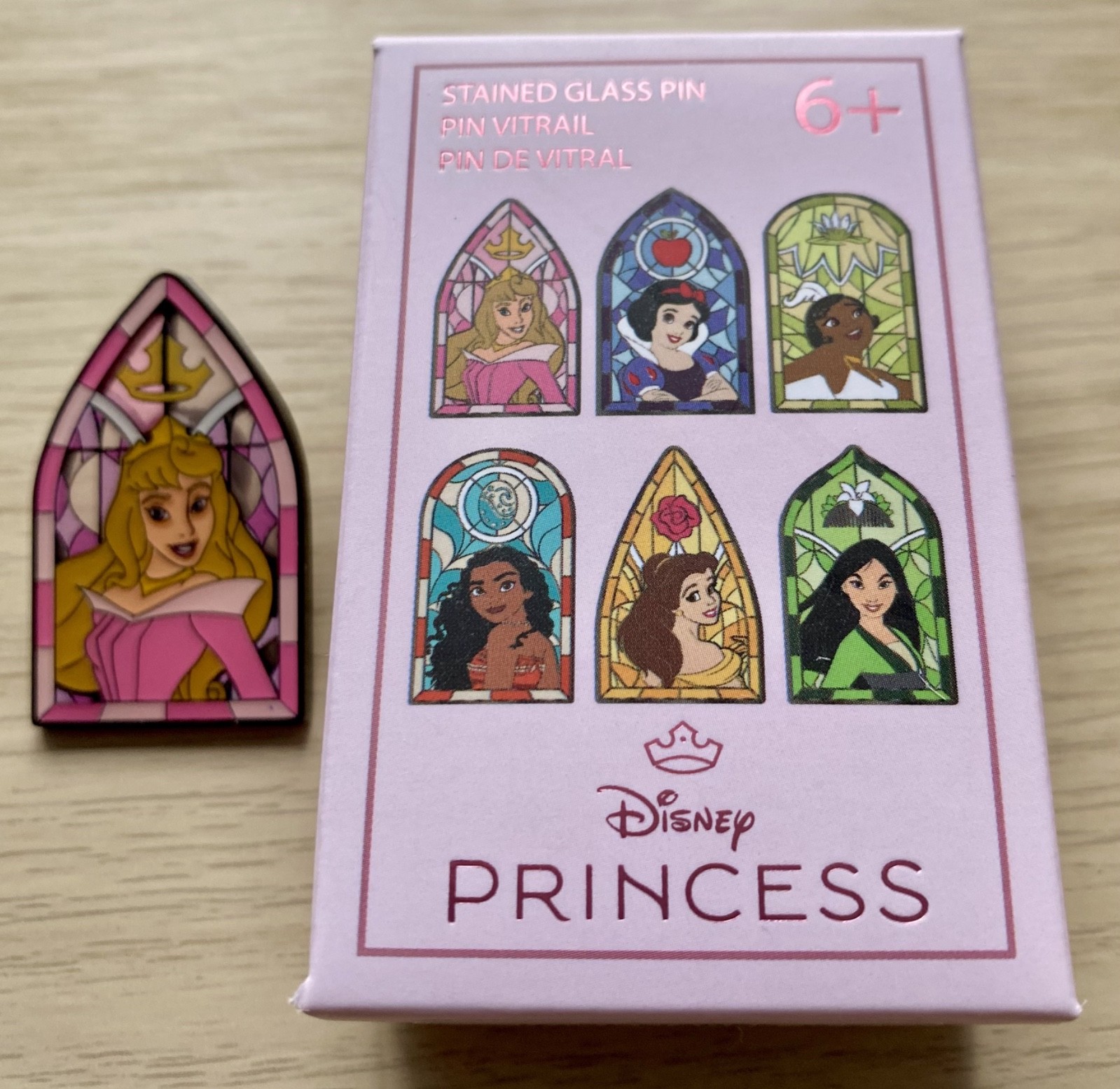 Aurora Disney Princess Stained Glass Window Loungefly Mystery Pin 2026 Blind Box