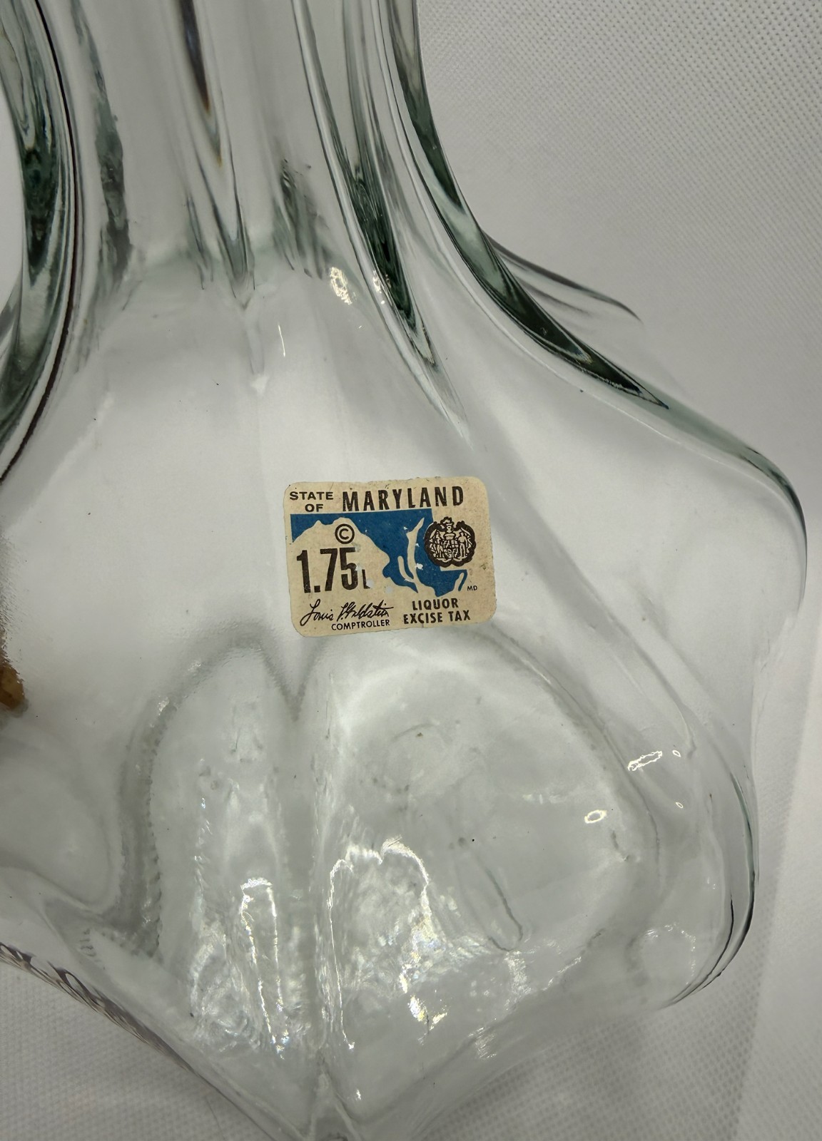 Vintage Jack Daniel’s Old No 7 Glass Decanter 1.75L Cork Stopper Lynchburg TN