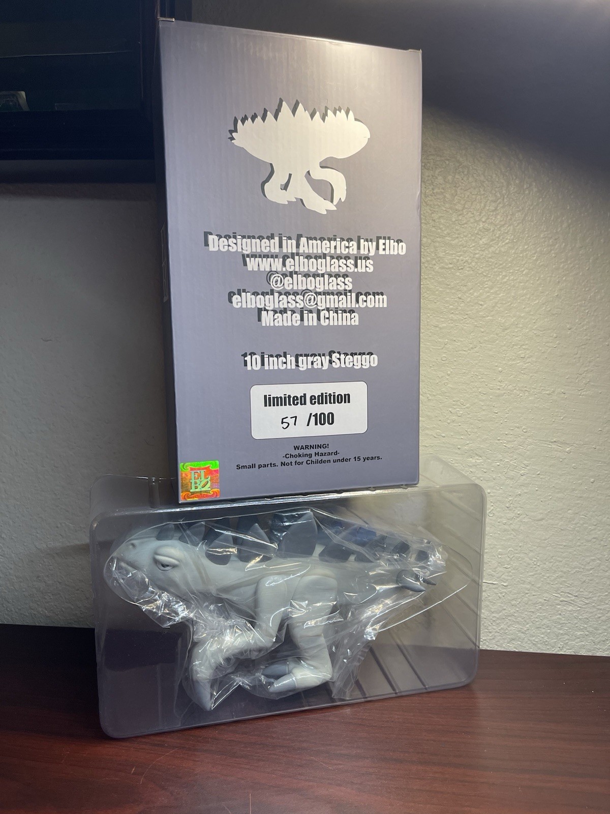 Elbo Glass Steggo Limited Edition Vinyl Figure Gray 10 Inch 57/100