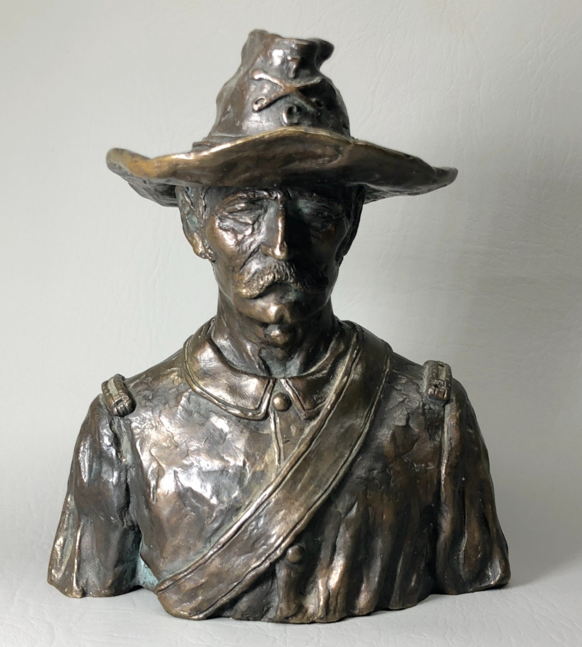 Custer’s 7th Cavalry Officer Bronze Bust by Joe Ruiz Grandee & Forrest Fenn 1969