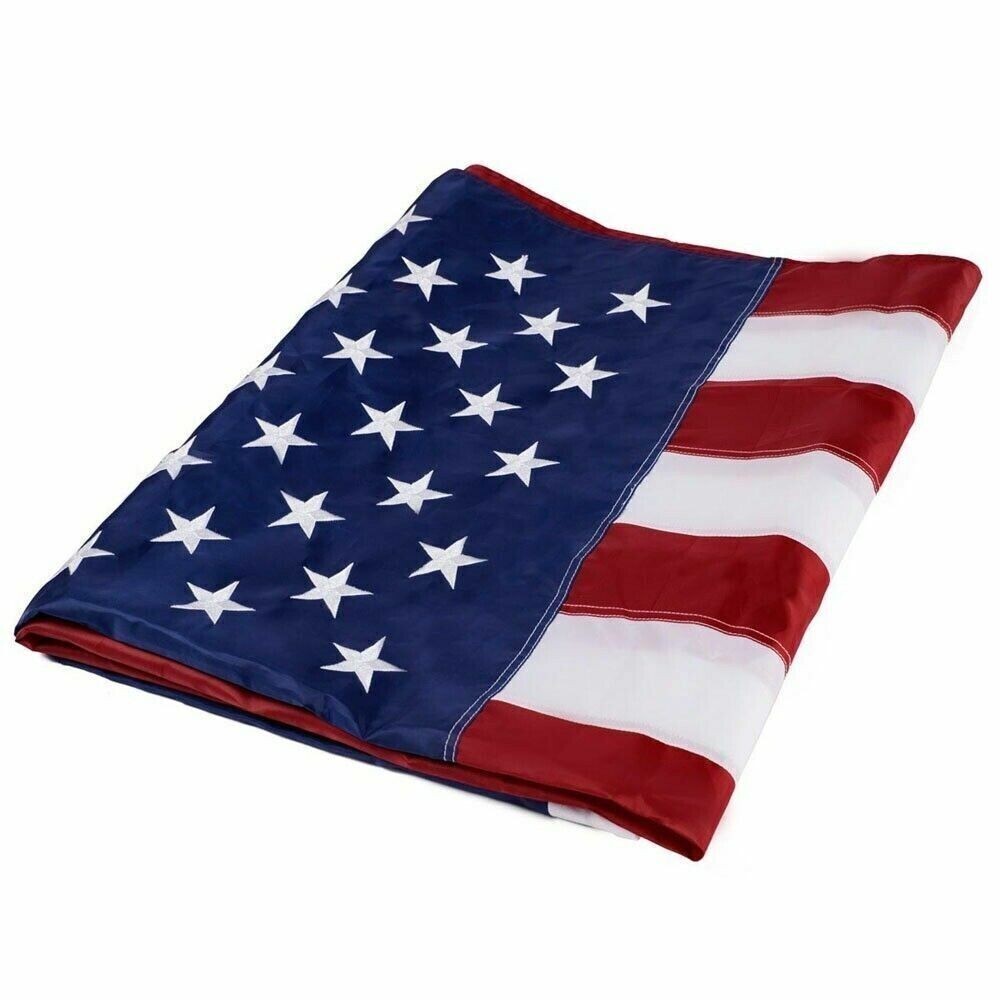 American Flag 5×8 ft Outdoor US Flag UV Protected Embroidered Stars Sewn Stripes