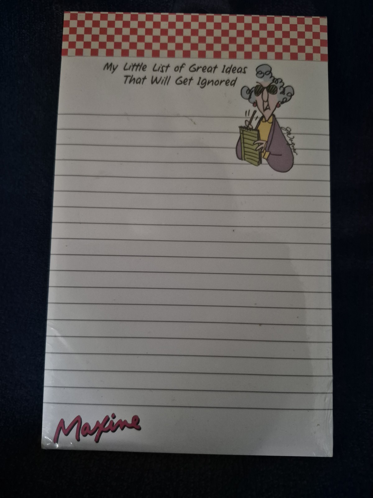 NEW SEALED MAXINE LINED NOTEPAD MEMO PAD NOTES GREAT IDEAS 80 SHEETS HALLMARK