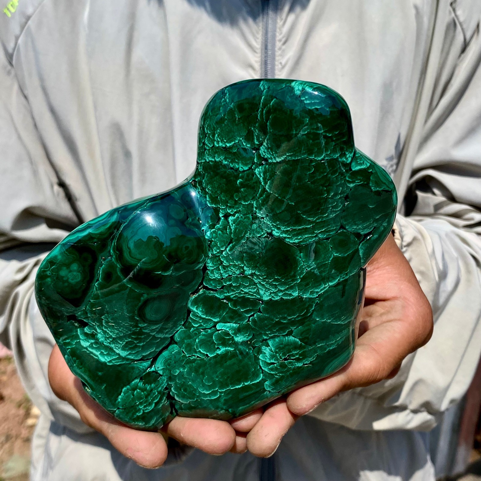 2.35LB Natural Polished Malachite Mineral freeform specimen Reiki Stone