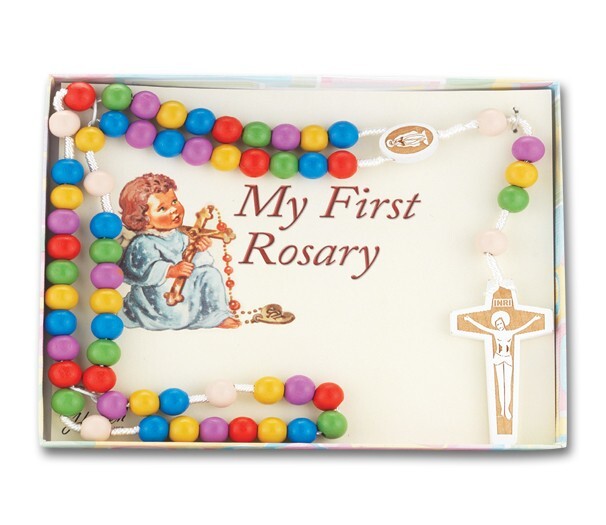 First Rosary Colorful Primary Colors, Non-Toxic 18″, My First Rosary, Boxed