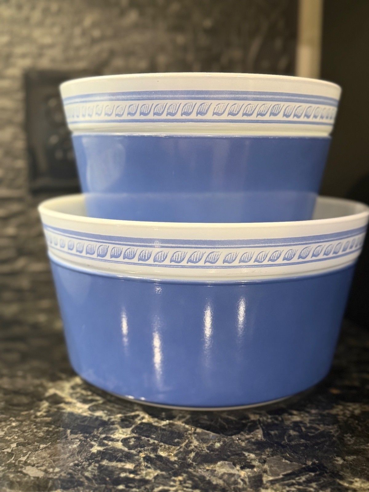 VTG Rare/HTF Pyrex Brittany Blue Bake N Serve Set 483 484 485 486