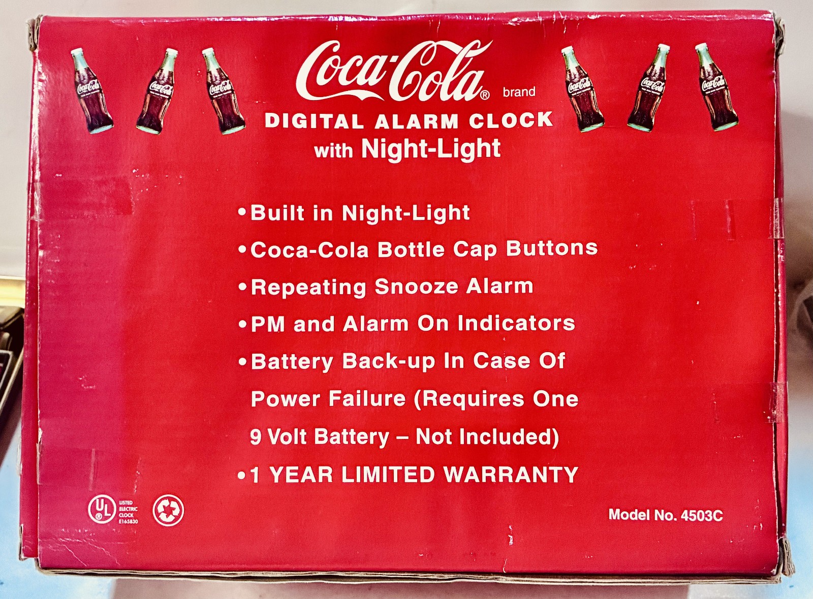 Vintage Coca Cola Digital Alarm Clock Night Light Have A Coke 1990s Works Tested