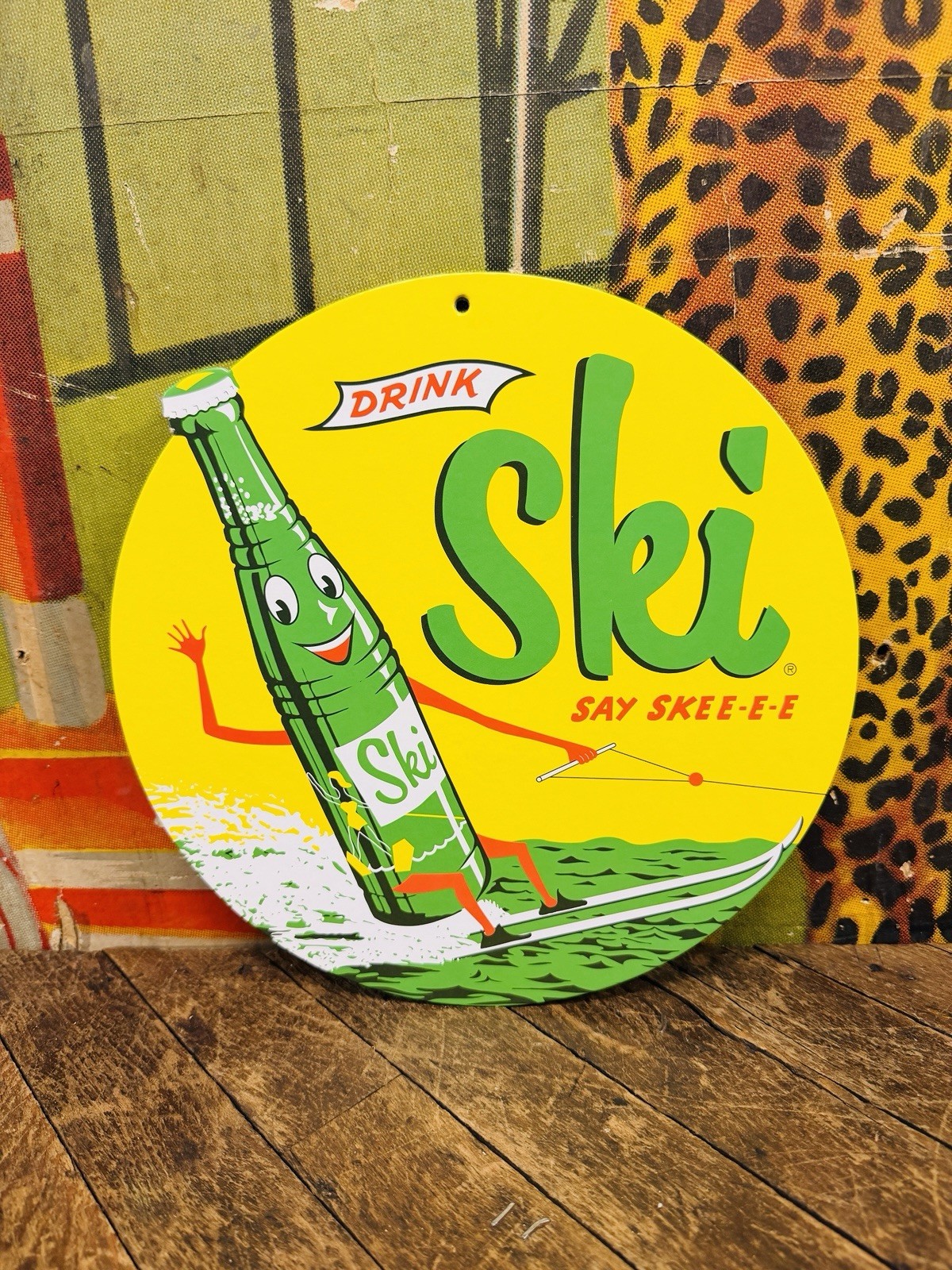 VINTAGE C. 1960 DRINK SKI SIGN COCA COLA COKE 7UP PEPSI ORANGE CRUSH DR PEPPER