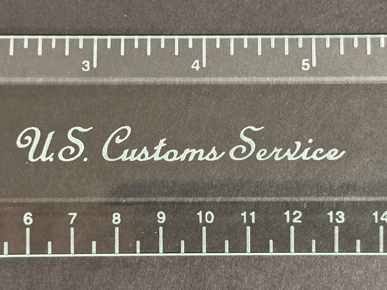 Vintage Salisbury Pewter Crystal Collection U.S. Customs Service Glass Ruler