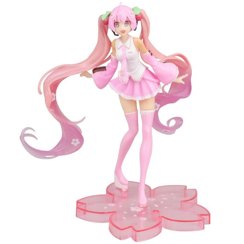 Hatsune Miku Pink Cherry Blossom Dress PVC Anime Figure Kawaii Girl Model