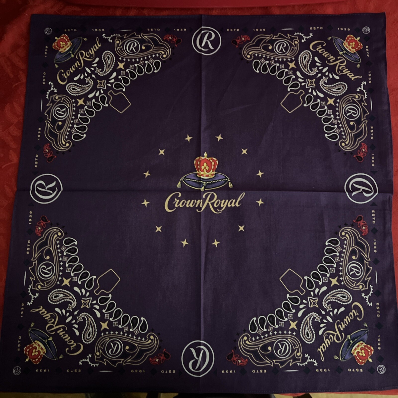 (1) Crown Royal Whiskey Bandana, Not Bulleit, Pappy, Oban, Buffalo Trace