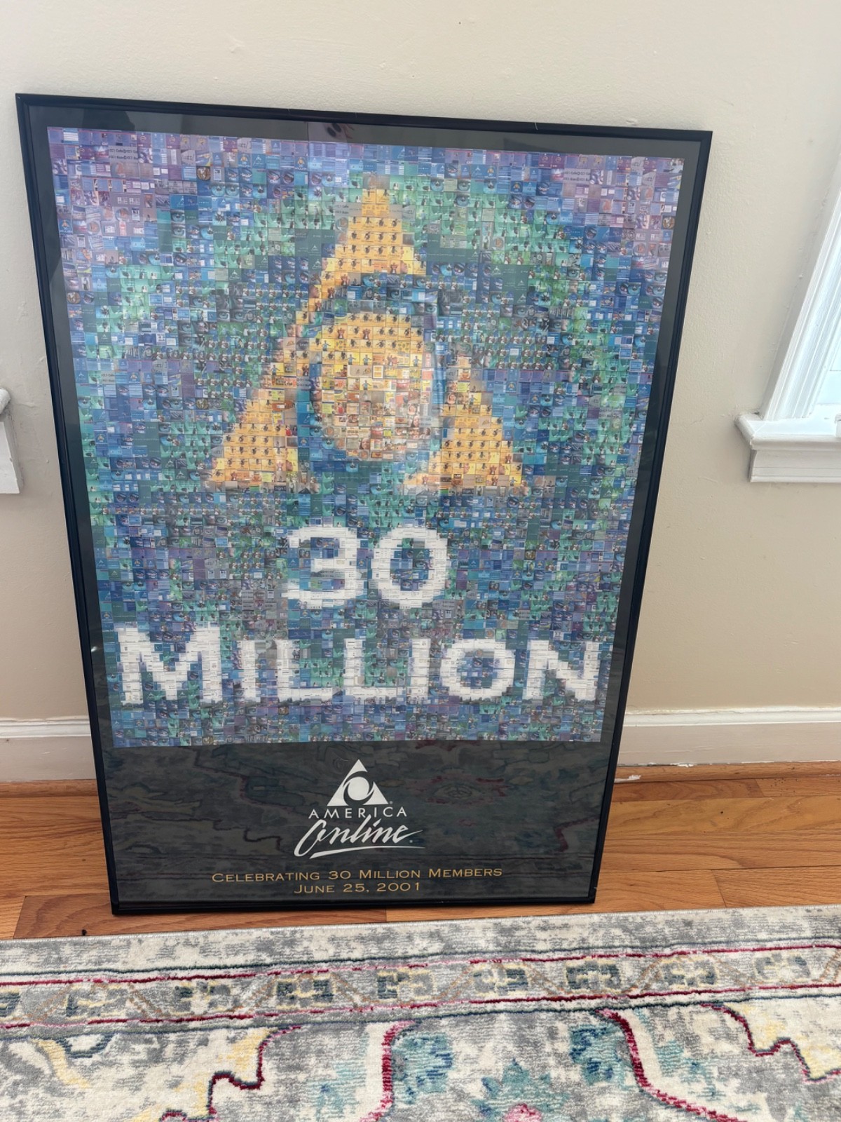 AOL 30 MILLION MEMBER OFFICIAL POSTER – NO FRAME – RARE