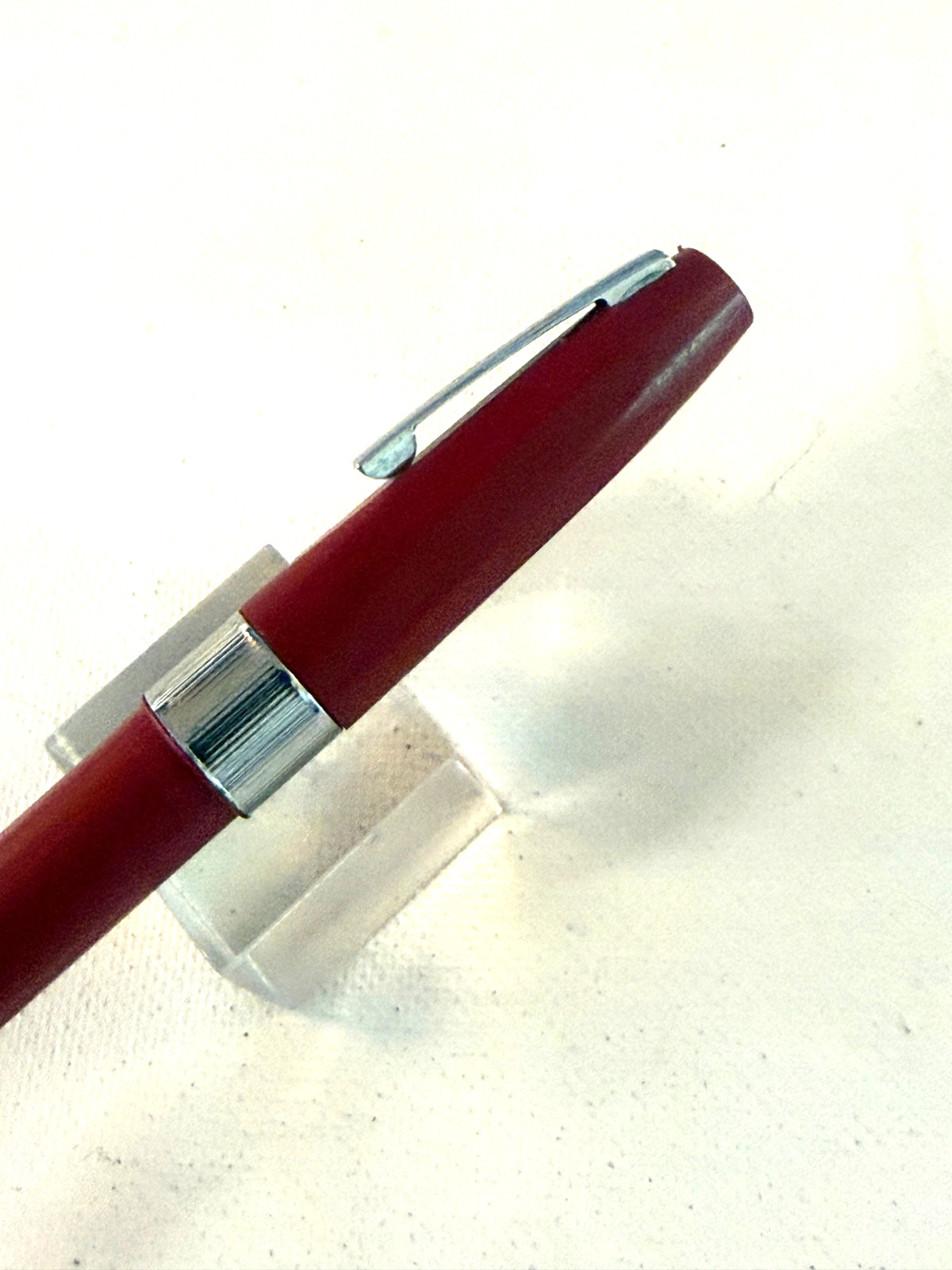 Vintage dark red 8-sided Sheaffer Cartridge Fountain Pen FINE Nib Guaranteed!