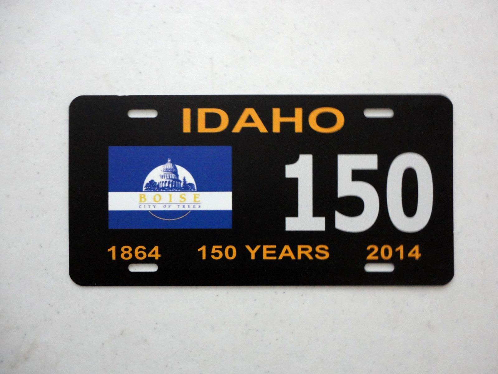 Idaho 150 Years Souvenir Booster License Plate Boise City of Trees