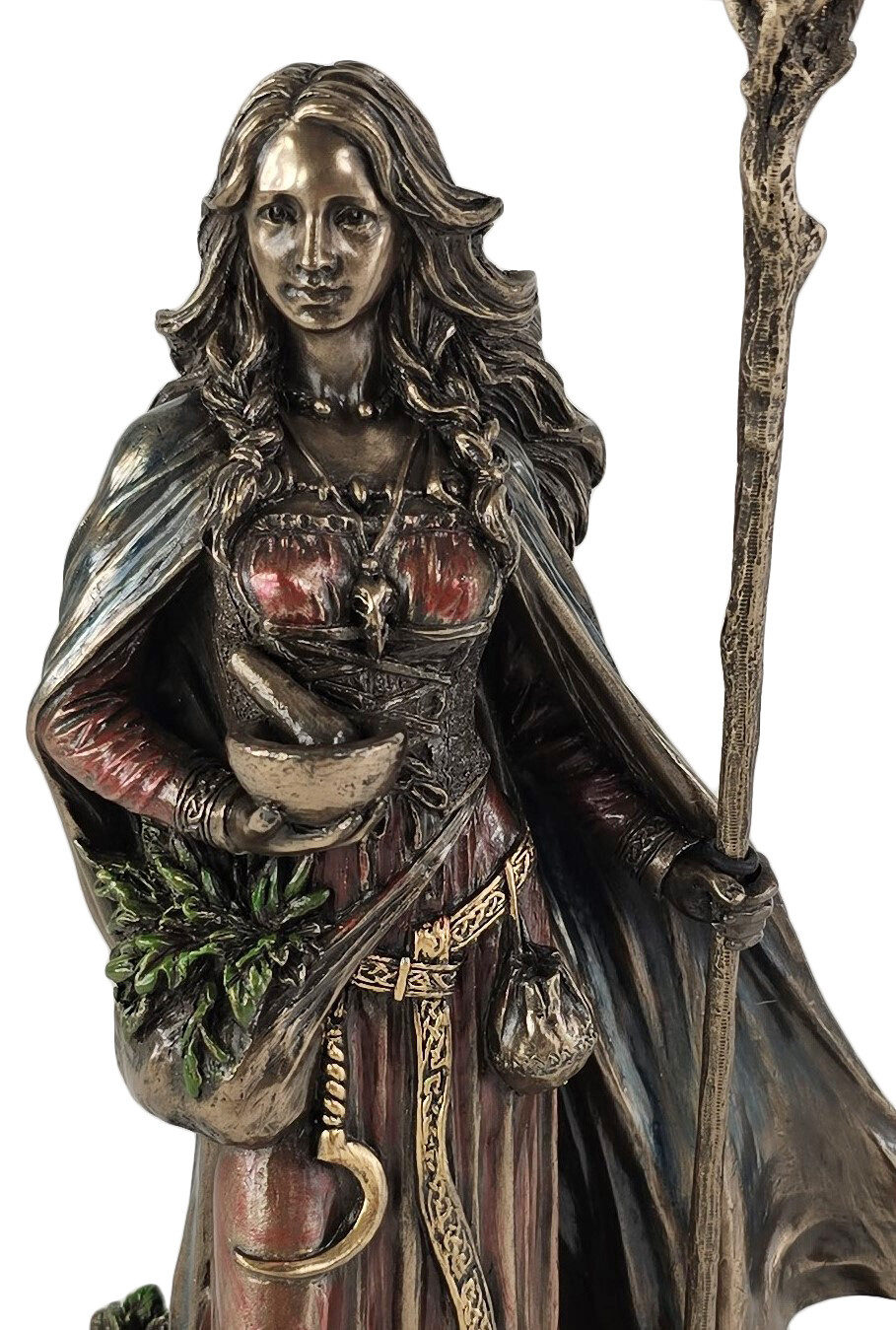 9.5″ Valkyrie Eir Goddess of Protection Norse Mythology Statue Bronze Color