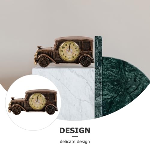 Vintage Car Alarm Clock, Classic Car Model Desk Clock, 19.00X9.00X7.50CM Black
