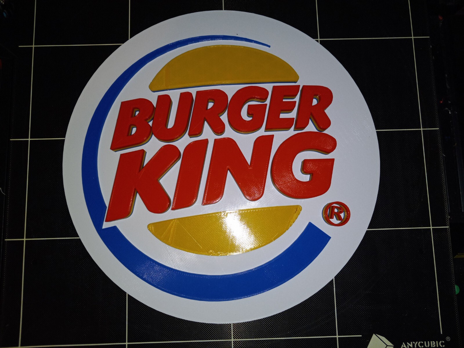15 Inch Diameter Burger King 3D Printed 3D Logo Sign