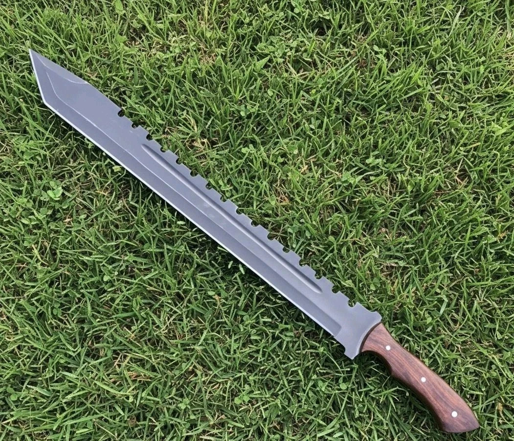 Custom Handmade Carbon Steel Blade Tactical Machete Sword | Hunting Sword