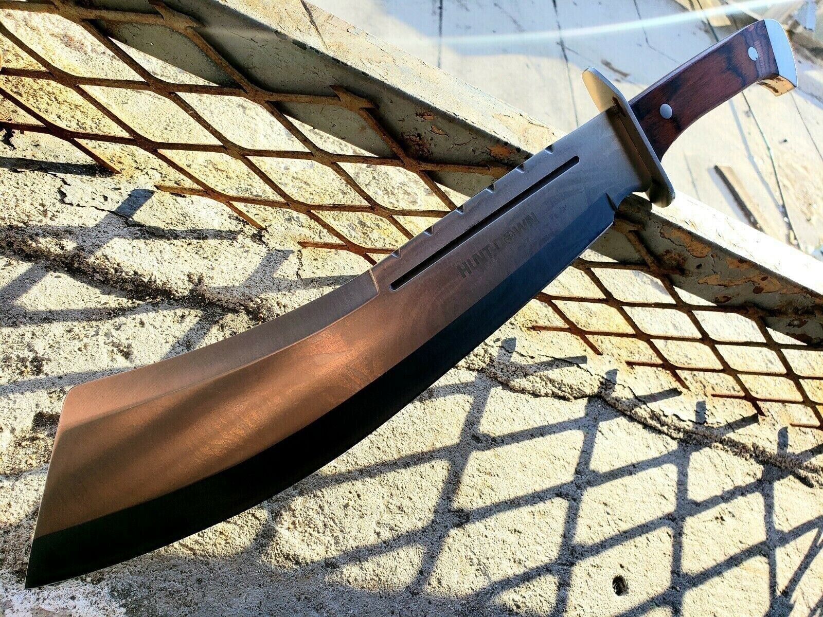 19″ Full Tang Thick Blade MACHETE KNIFE w/ SHEATH Fixed Blade Wood Handle 3CR13
