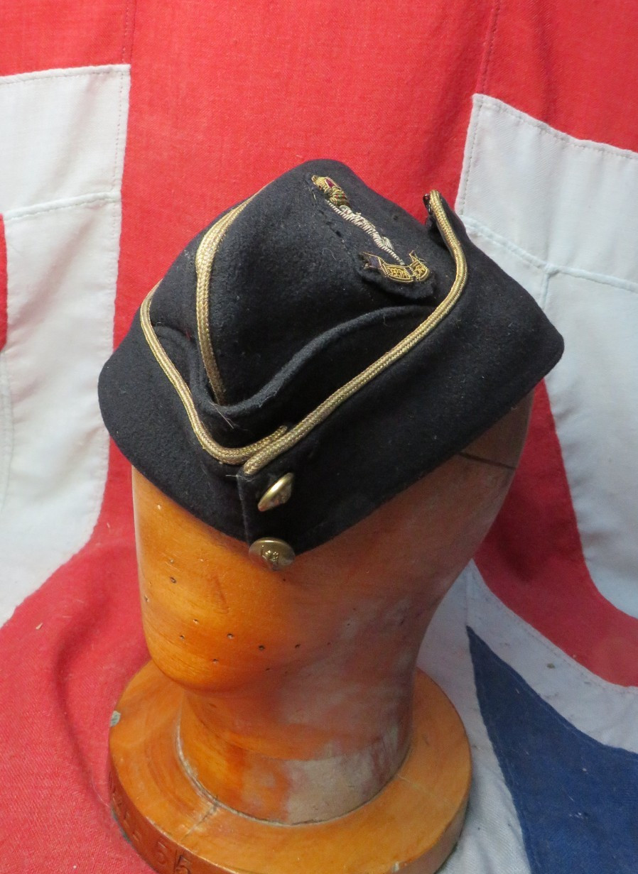 WWII / 50’s Royal Corps of Signals Officer’s Side Cap Moss Bros Named