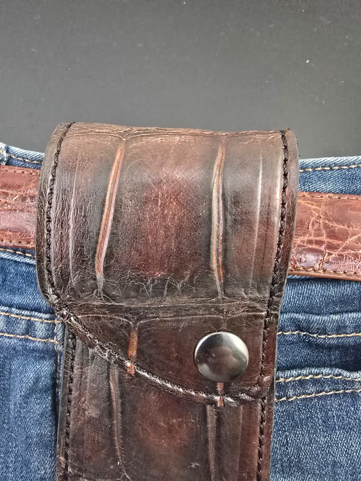 Buck 110 Alligator knife sheath, case 6265 Handmade brwon Real Gator sheath only