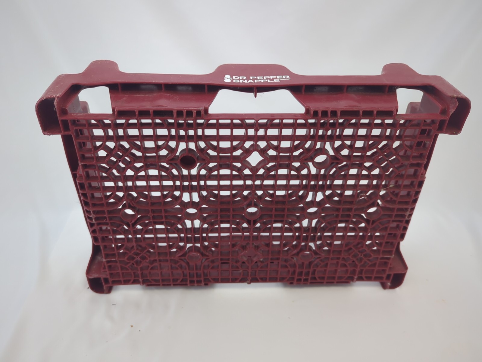 Vintage Red Dr Pepper Snapple Plastic Caddy Crate Display Pop Sodas Collectible