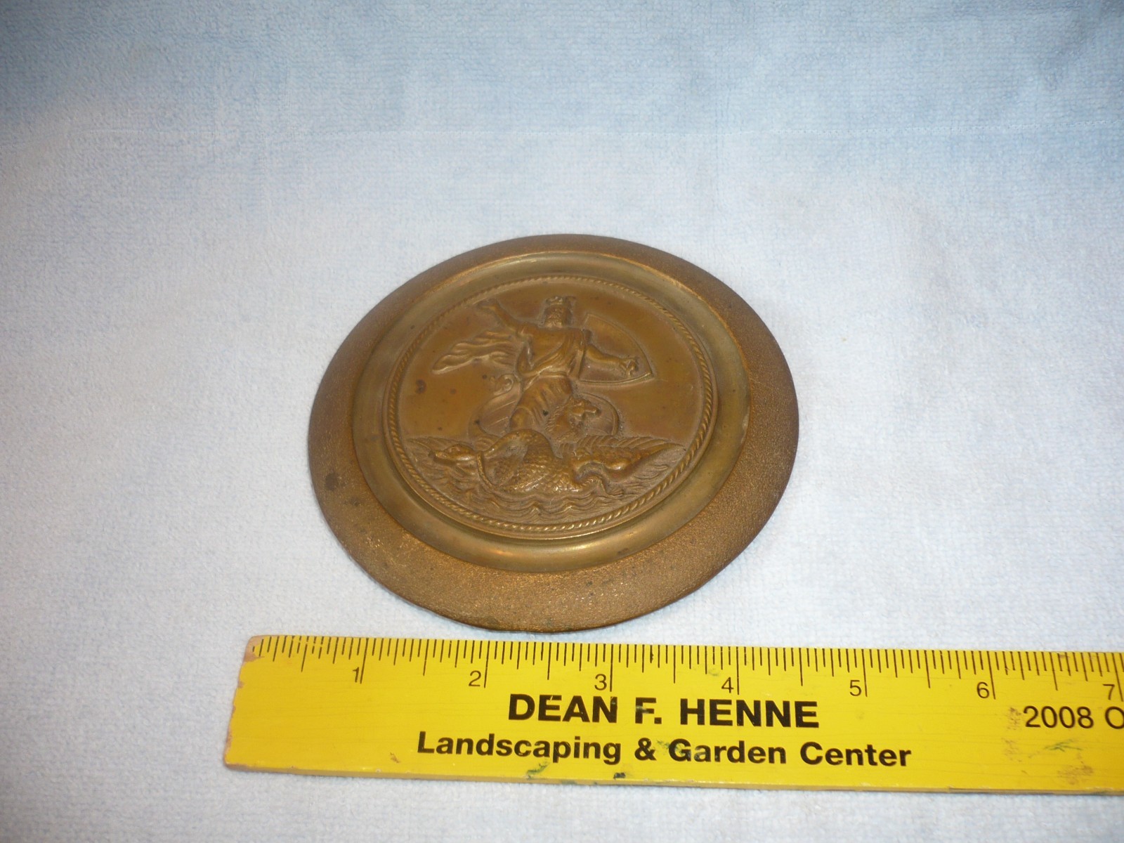 Antique Brass Clock Pendulum neptune poseidon arion ?? who is it ??