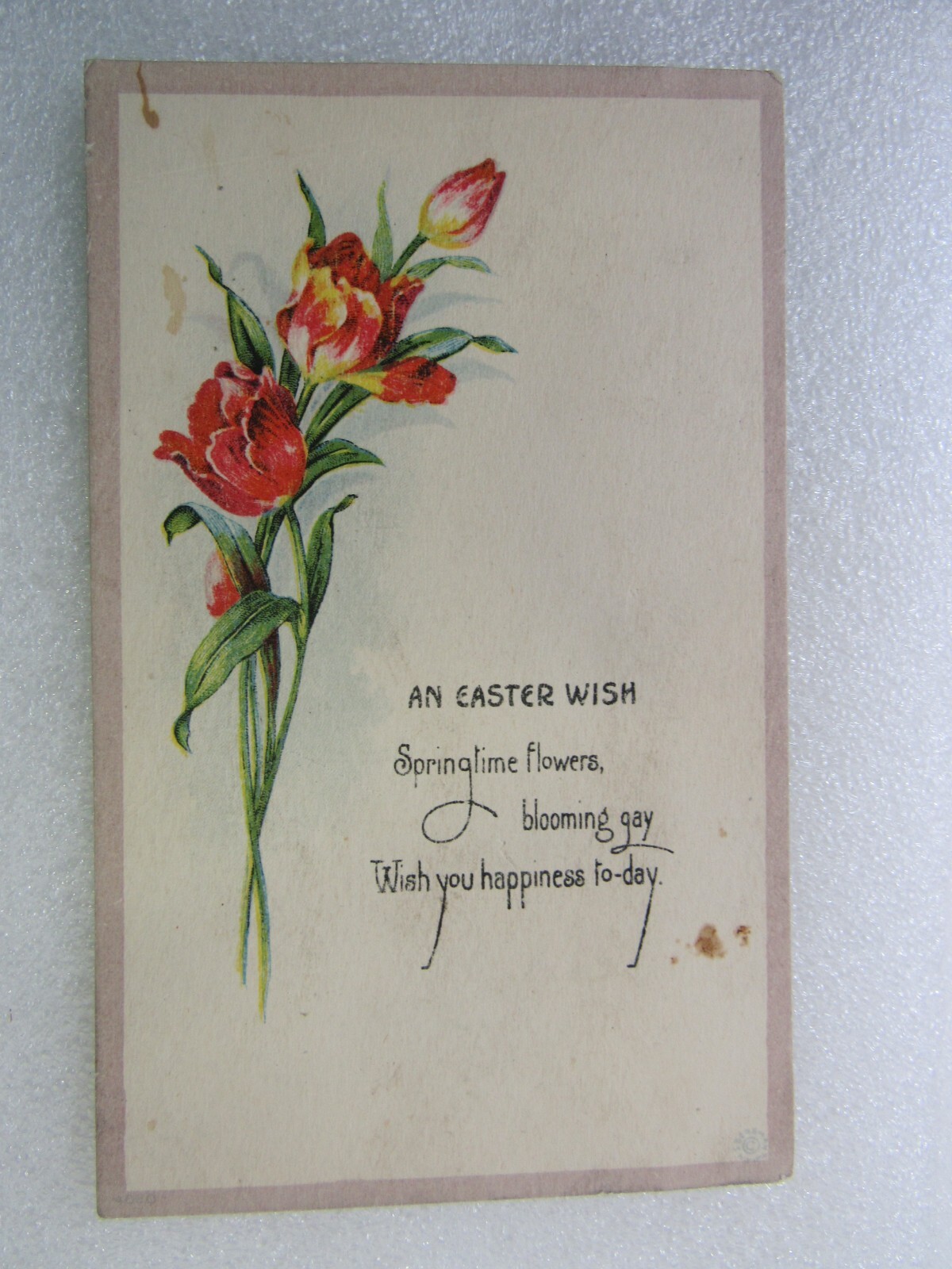 Vintage 1930’s U.S. EASTER Postcard: “AN EASTER WISH” Divided Back Unused