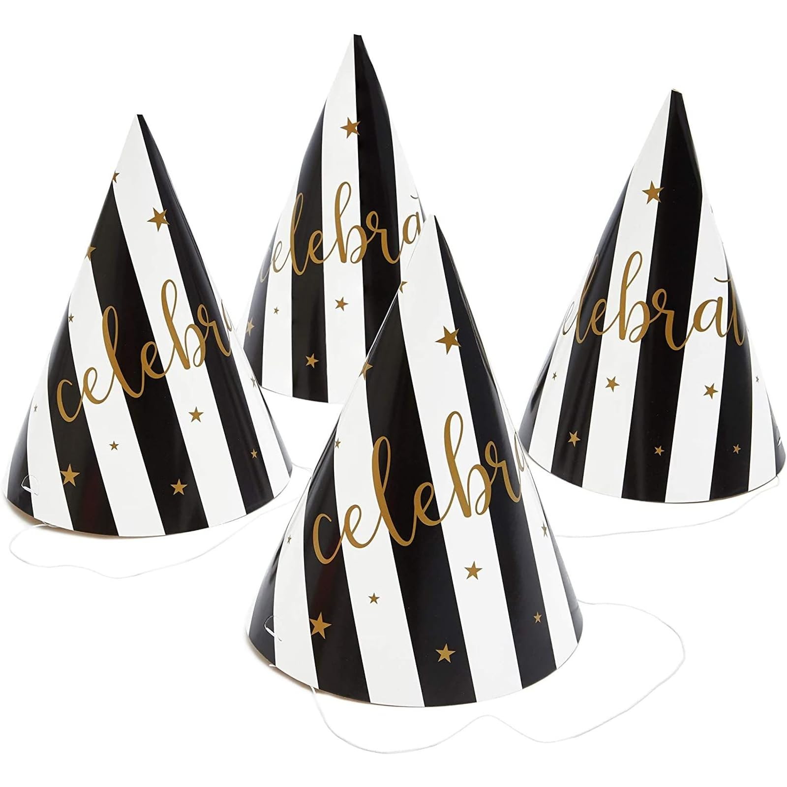 BLUE PANDA White Birthday Party Hats – 5″ x 7″ 5 inches x 7 inches,