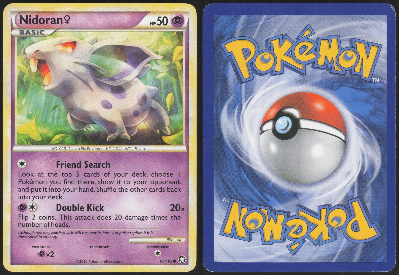 Nidoran F 69/102 HGSS Triumphant Common Lightly Played sui