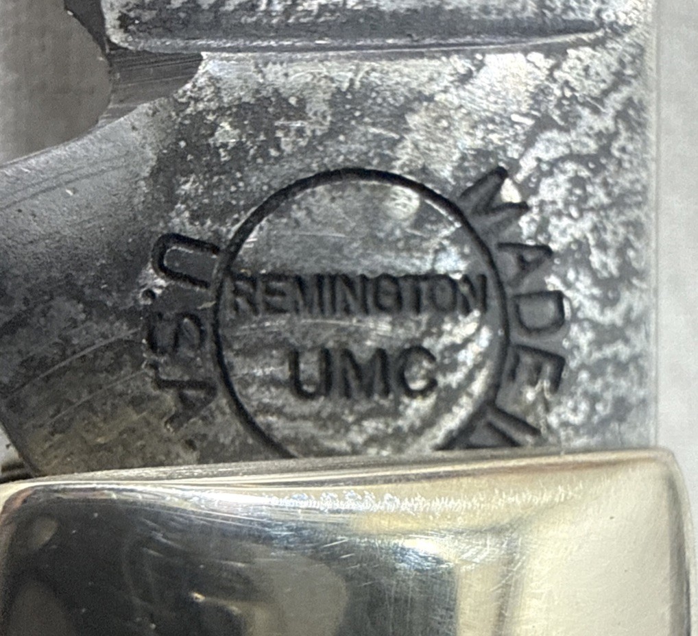 Remington Damascus Sterling Baby Bullet R1173D Damascus bone stag mint USA knife