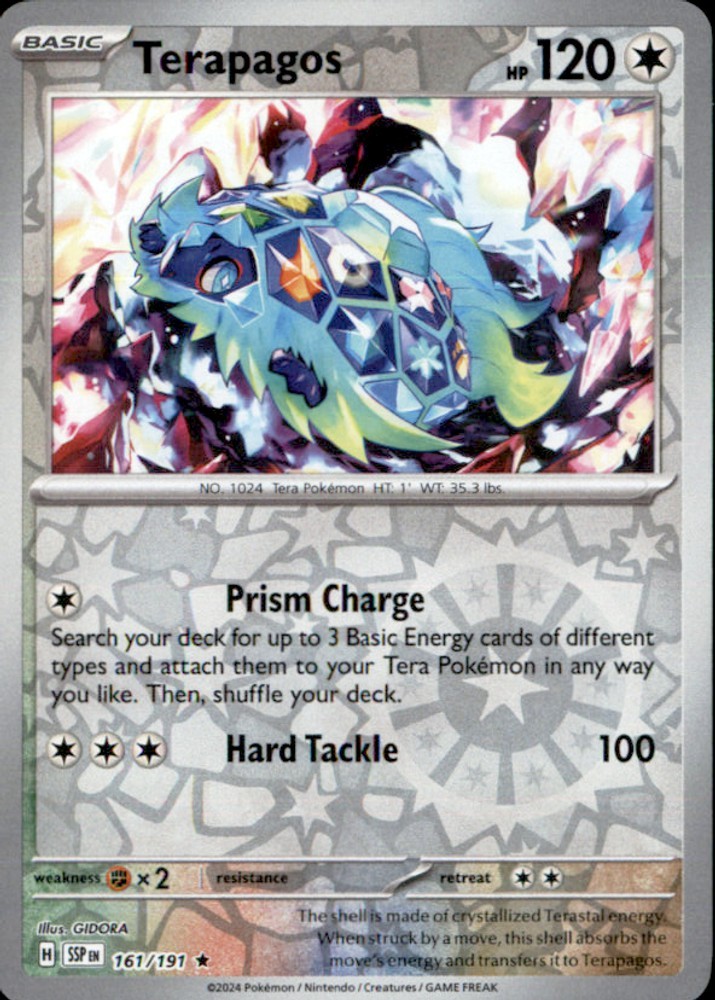 Pokemon | SSP | Terapagos | 161/191 | Rare Reverse Holofoil
