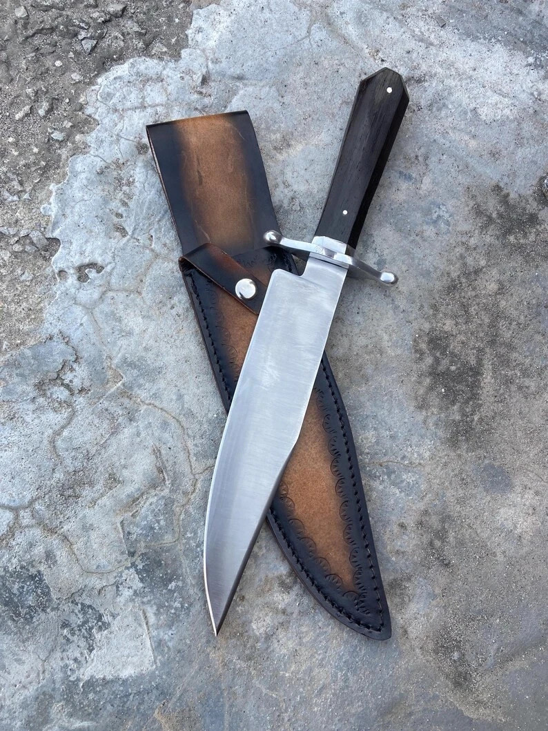 Handmade Alamo Musso Full Tang Bowie Knife Hunting Survival Knife