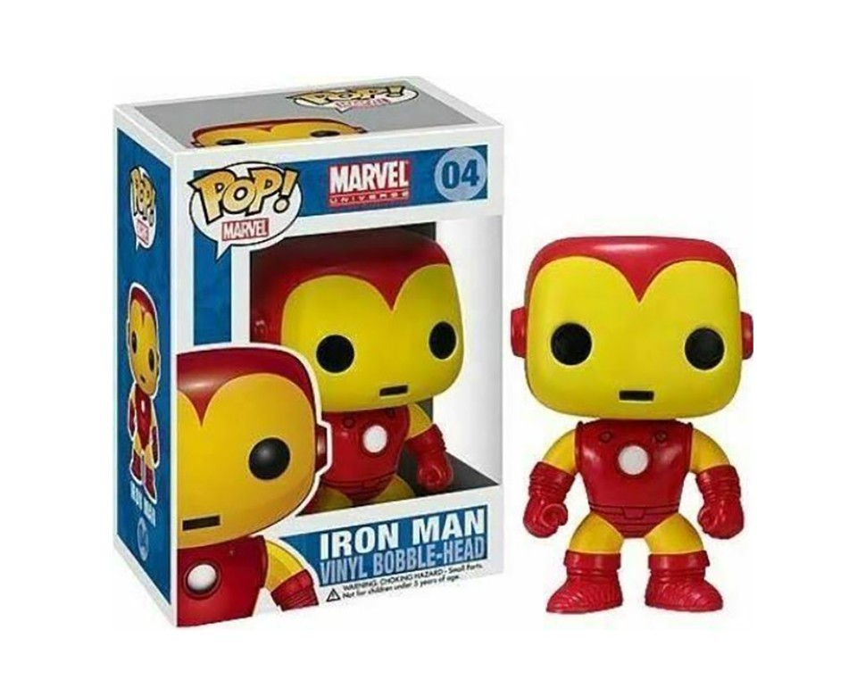 Funko Pop #04 Iron Man LARGE FONT Vinyl Bobble-Head Marvel EARLY Release Vaulted