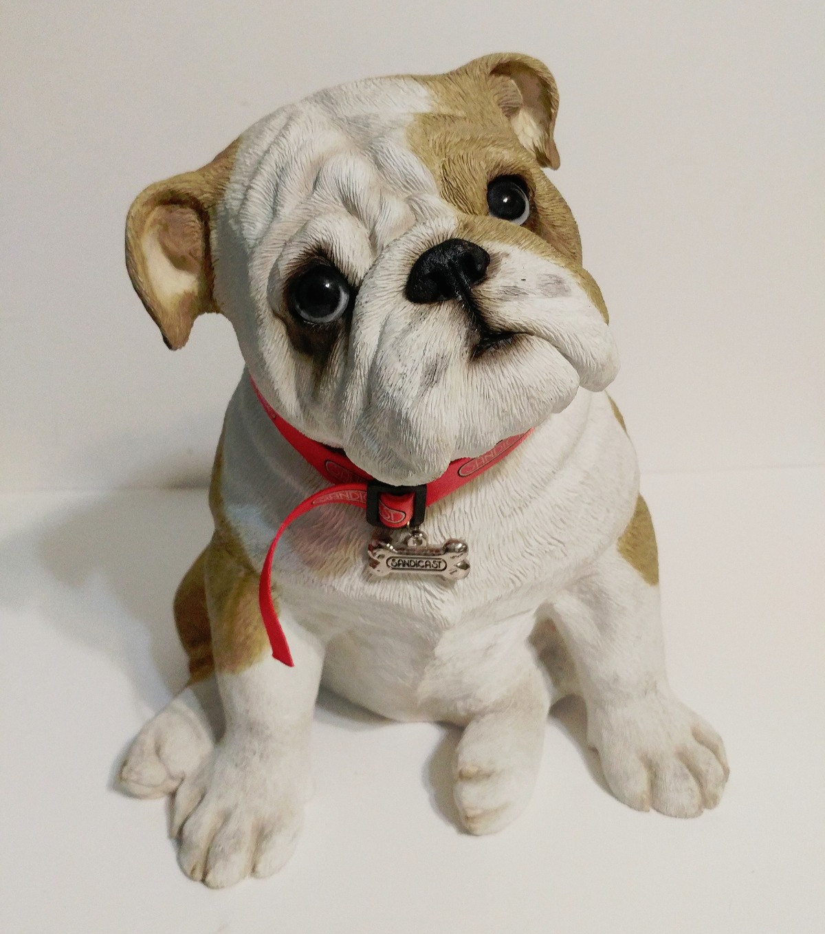Sandicast Life Size Fawn Bulldog Pup Statue Figurine Realistic 11″ LS160 Rare !