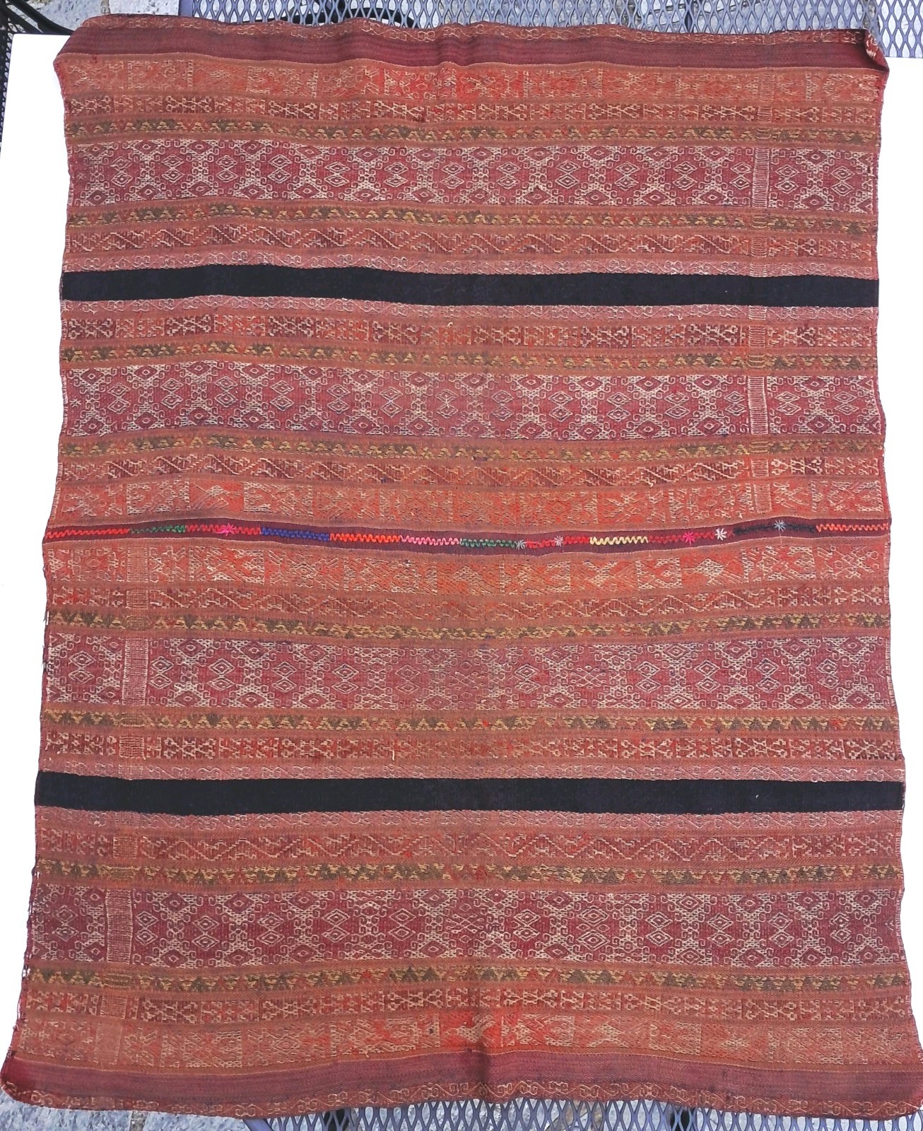 19th Century Peruvian Weaving, 32×42, Intricate Weaving Detail, A Rare Find