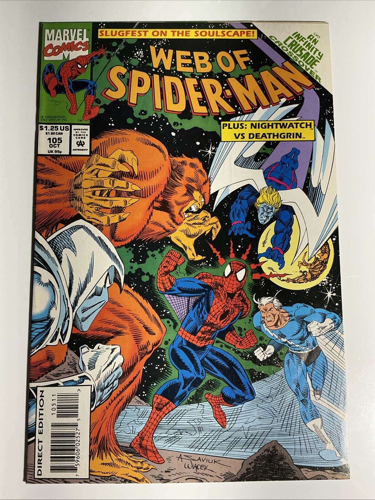 Web Of Spider-Man #105 1993 8.0 VF Marvel Comic Book Modern Age Nightwatch