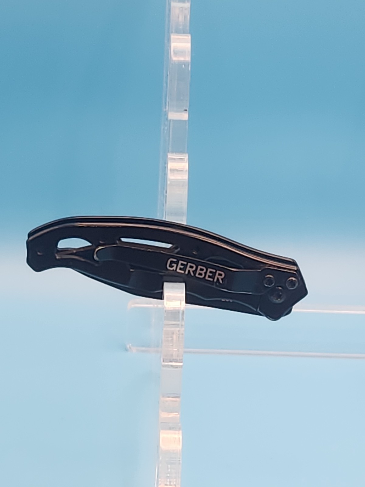 Gerber Paraframe Mini Tanto Pocket Knife Black Stainless Steel Serrated Blade