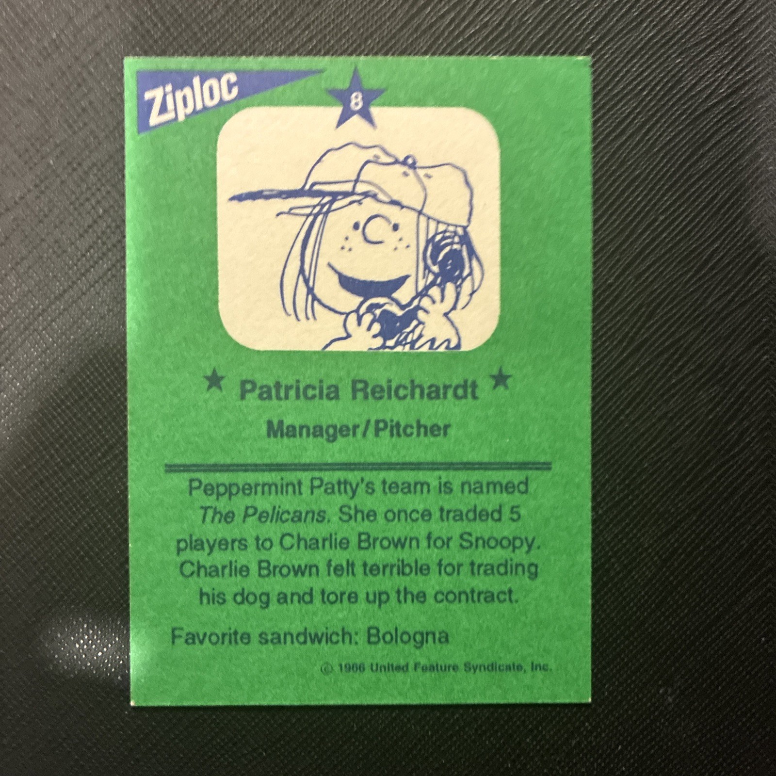 1966 Ziploc Peanuts All-Stars Peppermint Patty #8 C-2