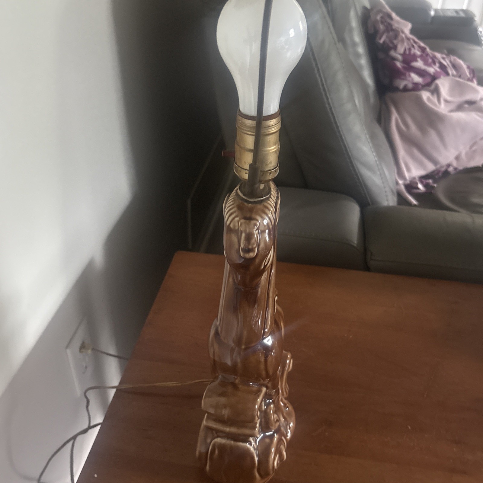 Vintage Stylized Ibex 1950’s Lamp Working No Shade / Bulb Not Included