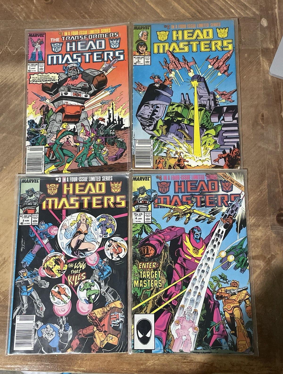 MARVEL The Transformers: Headmasters Limited Series #1-4 (1987) Comic Lot