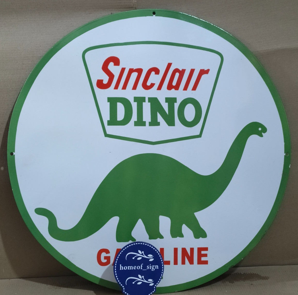 Sinclair Dino Gasoline Porcelain Enamel Sign 30 X 30 Inches 1 sides