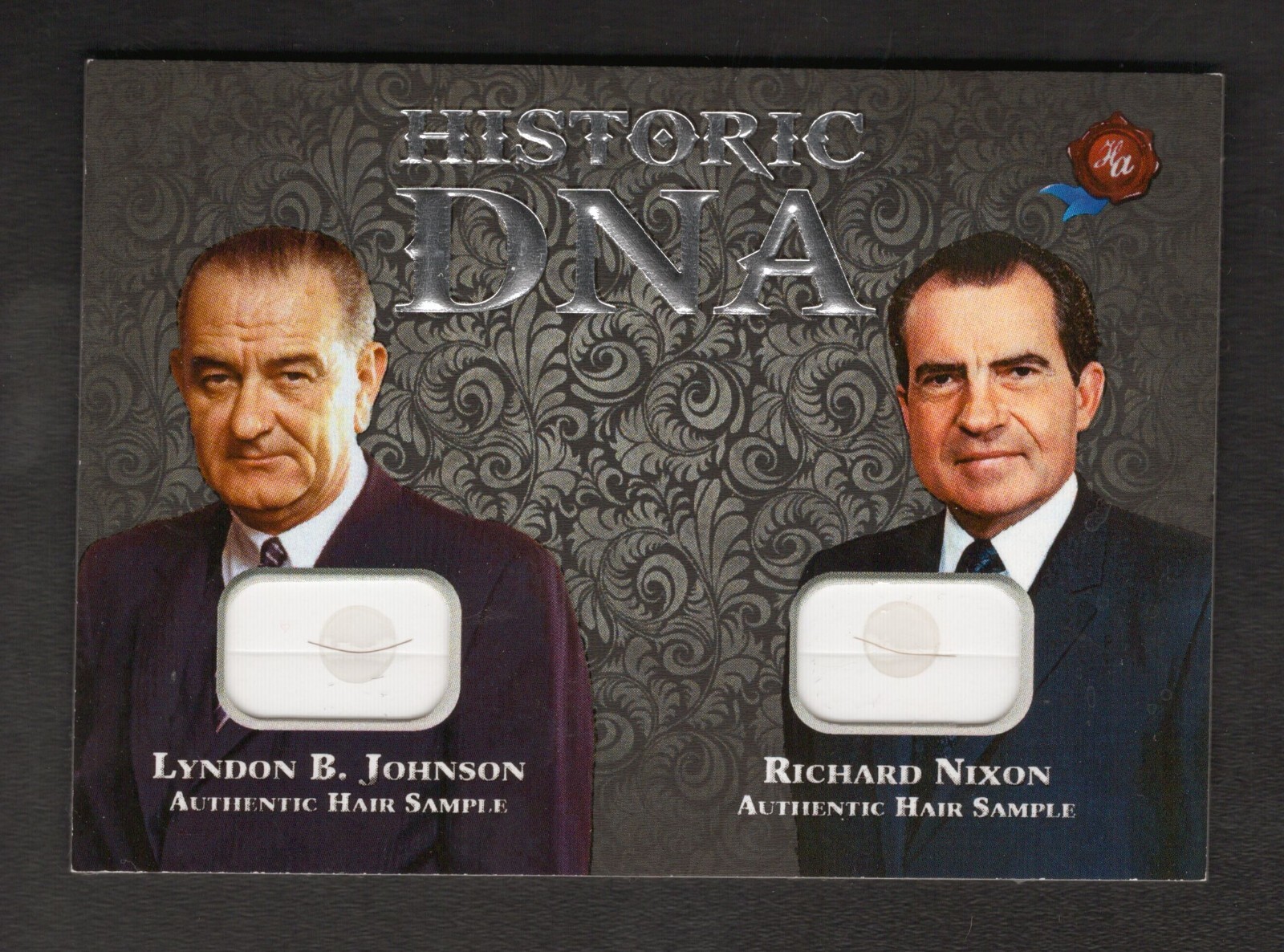 RICHARD NIXON & LYNDON JOHNSON HAIR STRAND RELIC CARD HISTORIC DNA #084/102