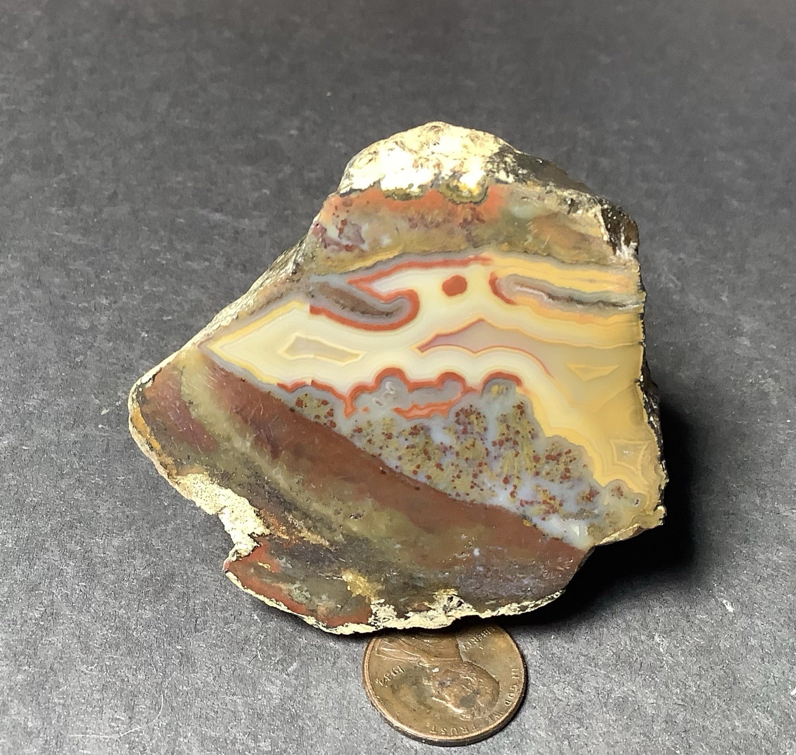 Sumatra Agate Specimen Face Polish, Collector 50x55x35mm, 4.7oz, #623